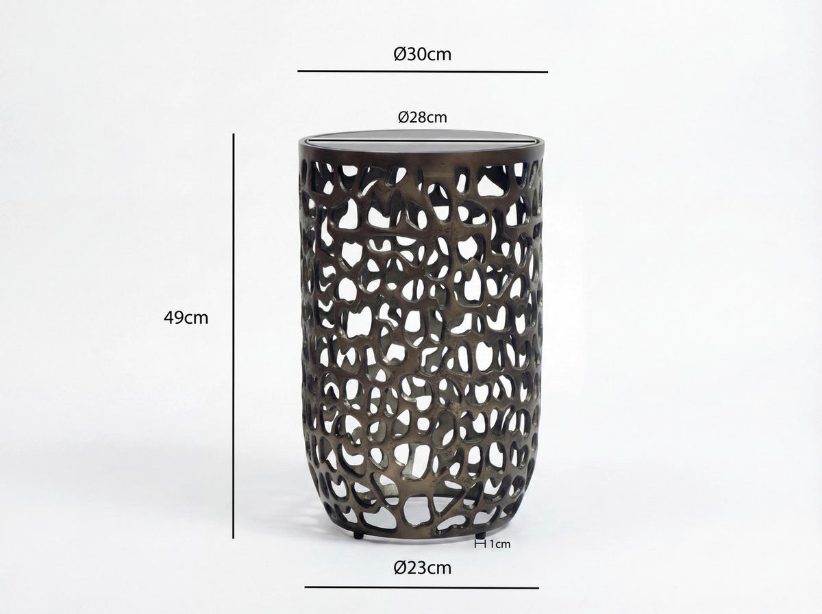BEISTELLTISCH Metall, Glas 30/30/49 cm  - Schwarz, Design, Glas/Metall (30/30/49cm) - Livetastic
