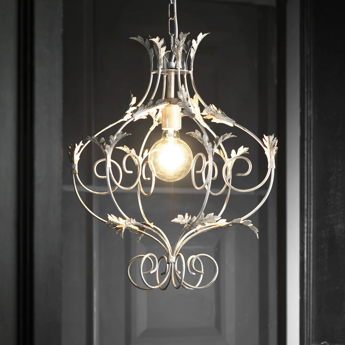 HÄNGELEUCHTE 45/105 cm   - Weiß, KONVENTIONELL, Metall (45/105cm)