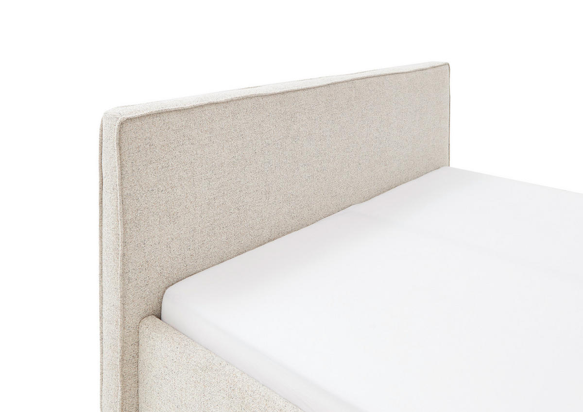 POLSTERBETT 180/200 cm  in Beige  - Beige/Schwarz, Design, Textil/Metall (180/200cm) - home24