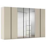 DREHTÜRENSCHRANK 350/223/61 cm,  in Champagner, 7-türig  - Champagner/Graphitfarben, Basics, Glas/Holzwerkstoff (350/223/61cm) - Novel