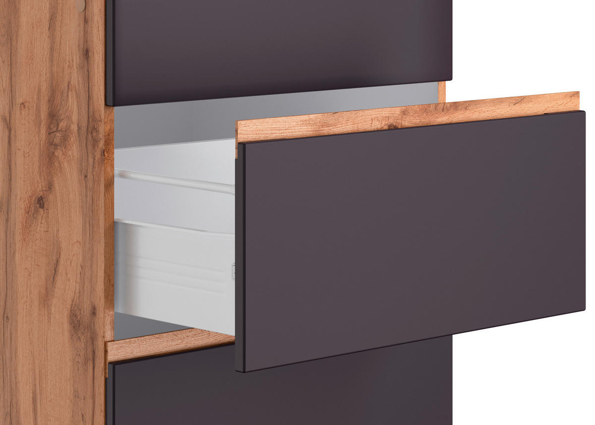 KOCHFELDUMBAUSCHRANK 60/86/60 cm  in Grau, Eiche Wotan  - Eiche Wotan/Grau, Design, Holzwerkstoff (60/86/60cm) - Held