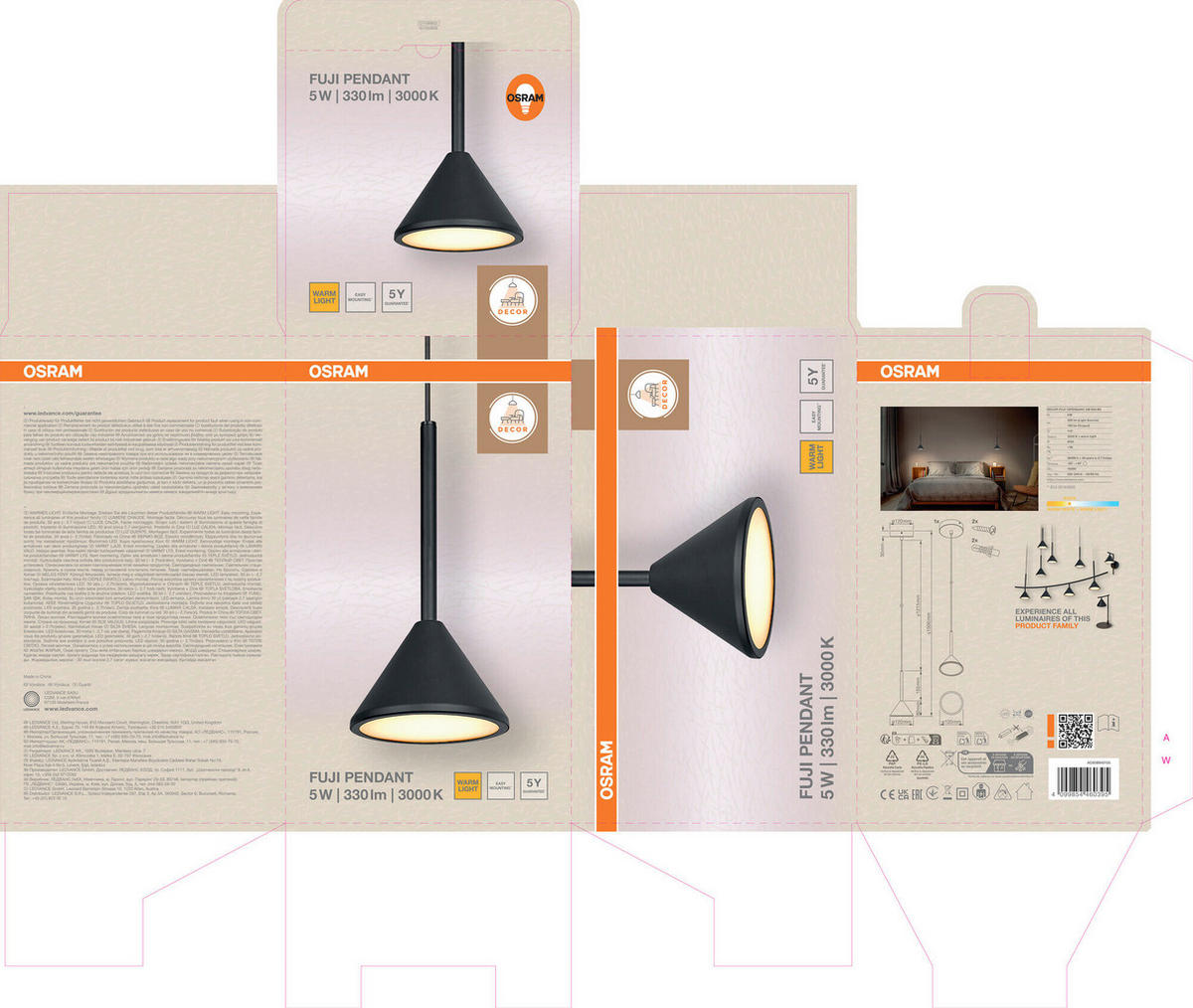 LED-HÄNGELEUCHTE 12/150 cm   - Schwarz, Basics, Metall (12/150cm) - Osram