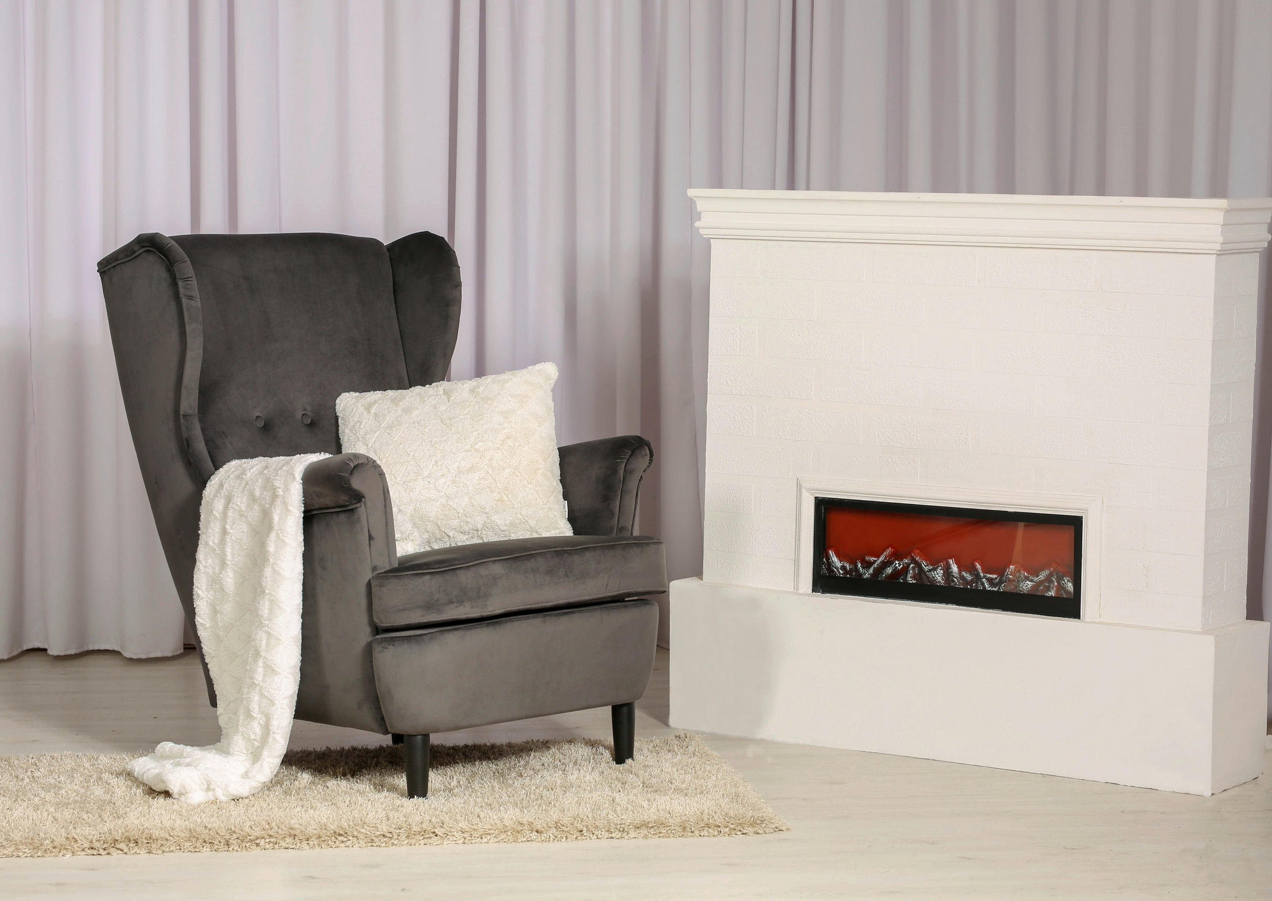 KRESLO UŠIAK, drevo, textil, kartón, kompozitné drevo,  - čierna/tmavosivá, Basics, kartón/drevo (78/102/98cm) - Niels Andersson