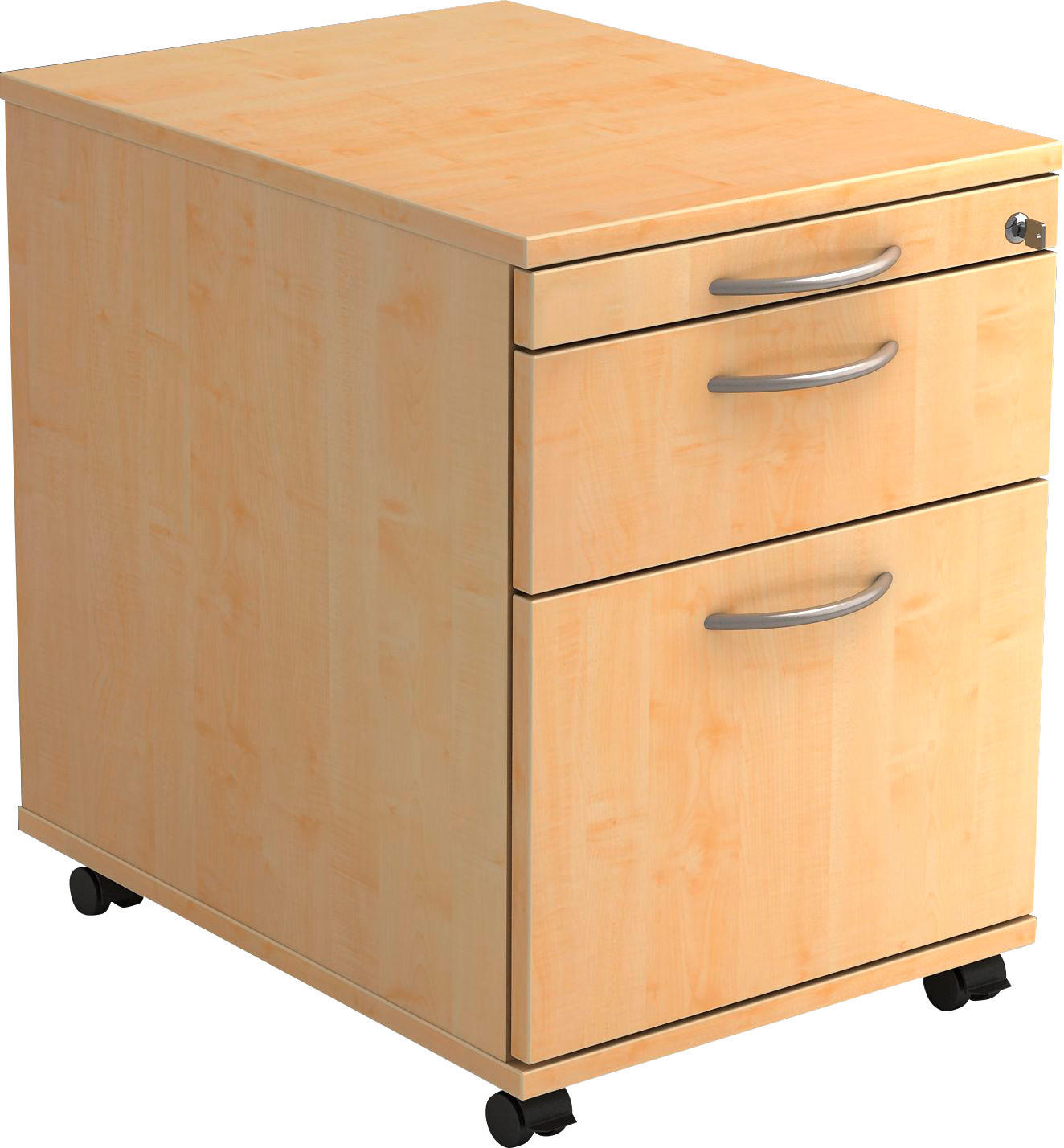 ROLLCONTAINER 42,8/59/58 cm  - Ahornfarben/Alufarben, KONVENTIONELL, Holzwerkstoff/Kunststoff (42,8/59/58cm) - Venda