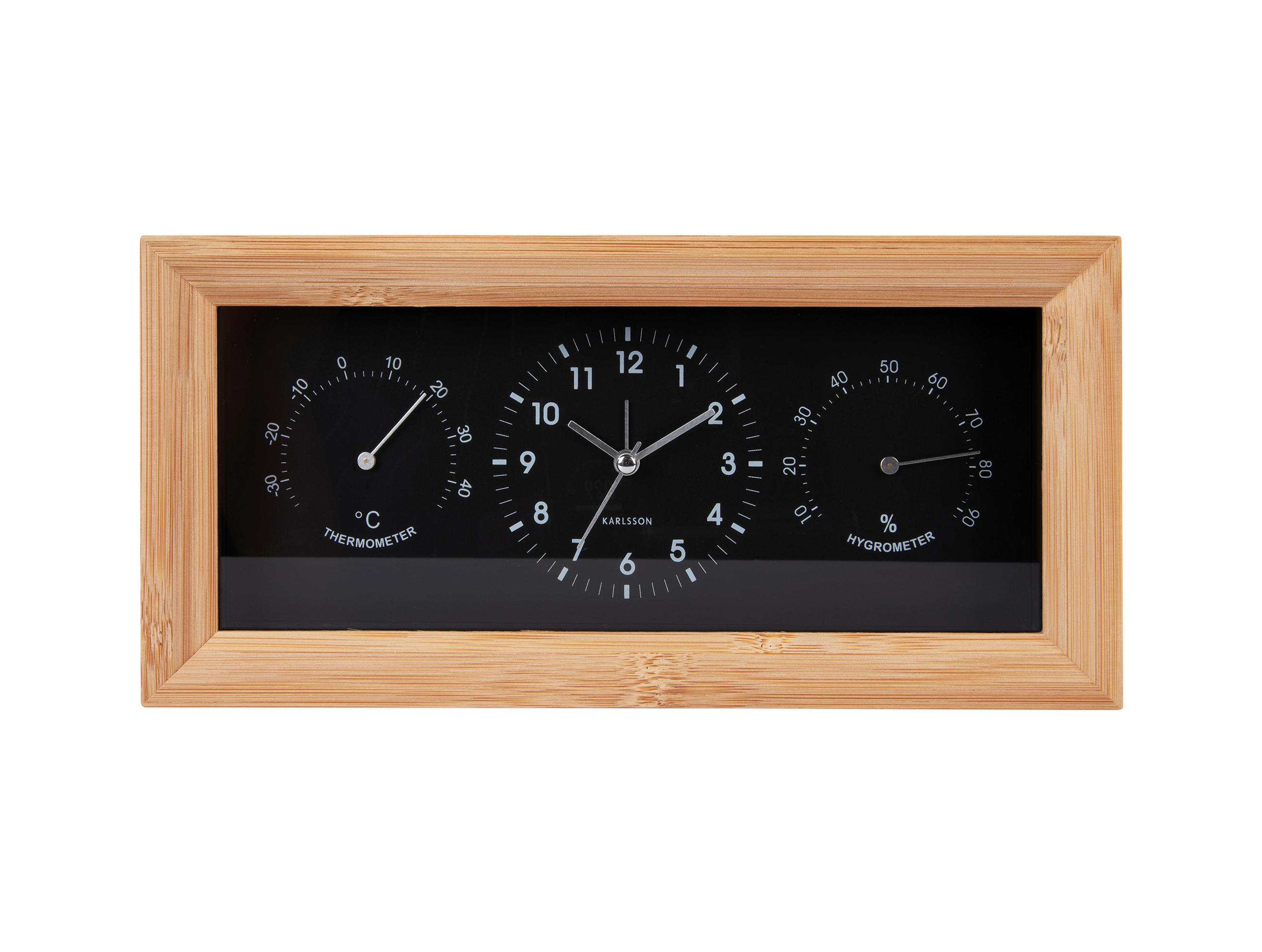 WECKER NEAT Schwarz  - Schwarz, Basics, Holz (26/13/13cm) - Karlsson