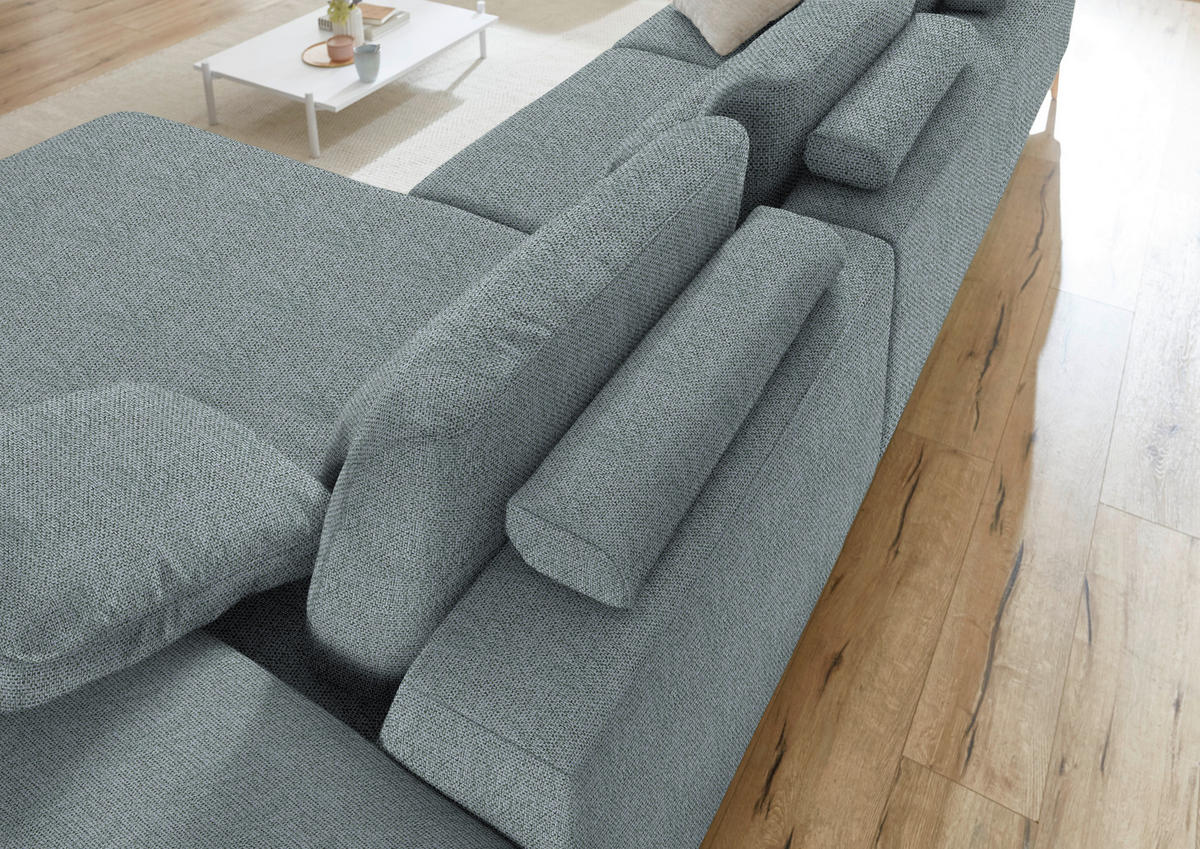 ECKSOFA in Flachgewebe Blaugrau  - Wildeiche/Blaugrau, Design, Holz/Textil (334/193cm) - Niels Andersson