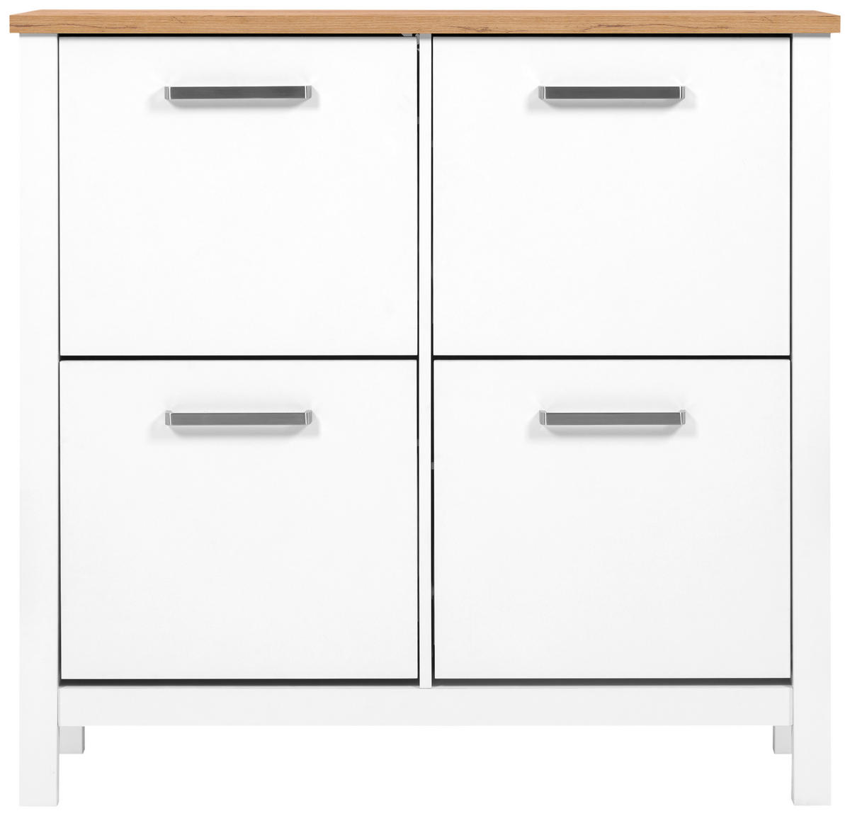 ORMARIĆ ZA OBUĆU  bijela  drvni materijal     - bijela/hrast Artisan, Romantično / ladanjski, drvni materijal (113/109/30cm)