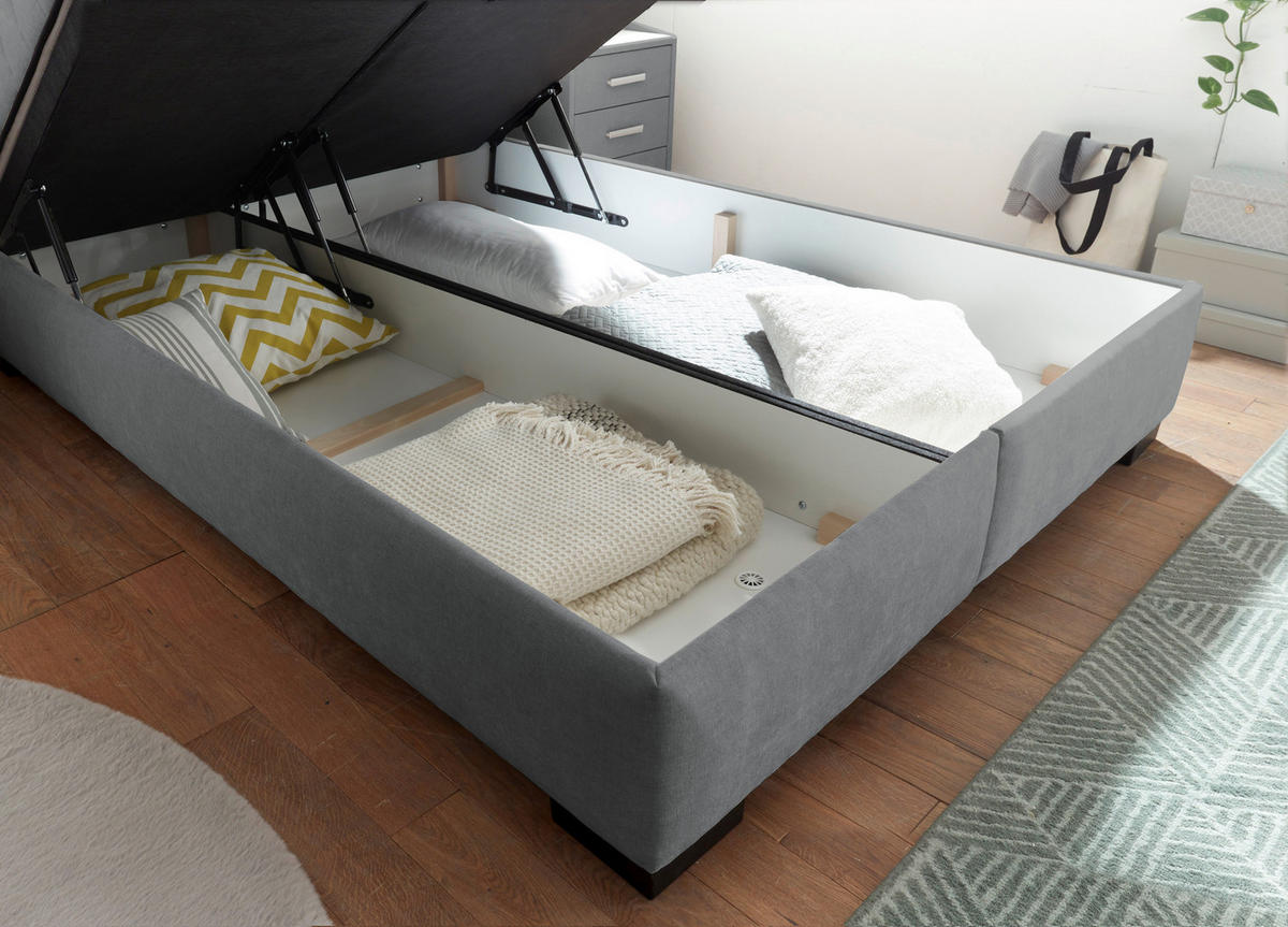 BOXBETT 140/200 cm  in Anthrazit  - Anthrazit/Schwarz, Modern, Holzwerkstoff/Kunststoff (140/200cm) - MID.YOU