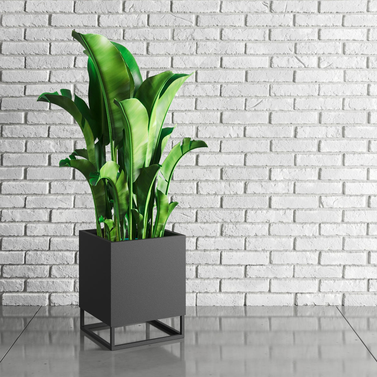 BLUMENSTÄNDER in Metall  - Schwarz, Basics, Metall (37/37/45cm)