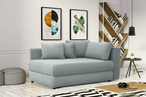 RÉCAMIERE Blaugrau Cord  - Blaugrau/Schwarz, Design, Kunststoff/Textil (171/71-88/93cm) - Cantus
