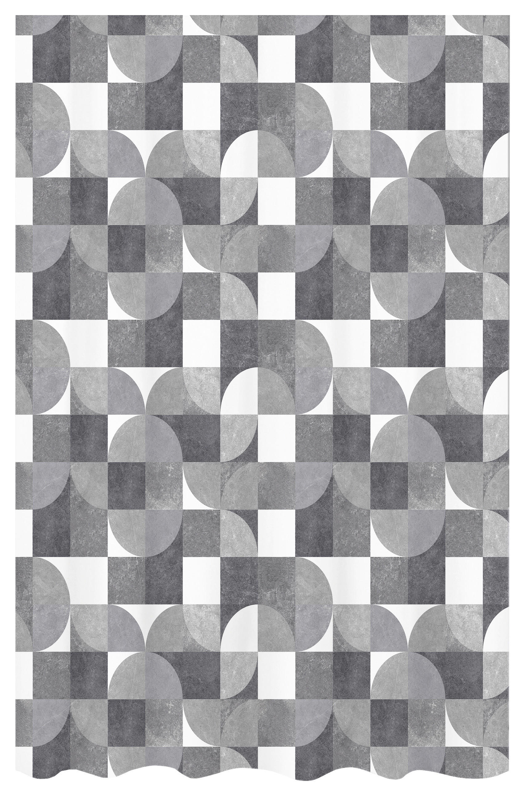 DUSCHDRAPERI 180/200 cm  - vit/grå, Design, textil (180/200cm)