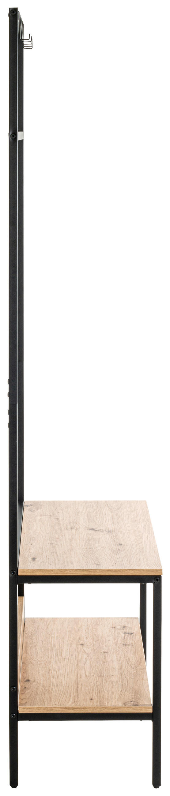 GARDEROBE  in 80/180/35 cm  - Eichefarben/Schwarz, Design, Holzwerkstoff/Metall (80/180/35cm)