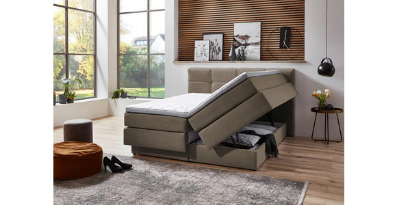 BOXSPRINGBETT 160/200 cm  in Taupe  - Taupe/Schwarz, KONVENTIONELL, Kunststoff/Textil (160/200cm) - Carryhome