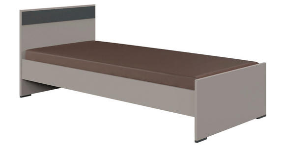 BETT 90/200 cm  in Graphitfarben, Grau, Sahara  - Graphitfarben/Grau, Design, Holzwerkstoff (90/200cm) - Carryhome