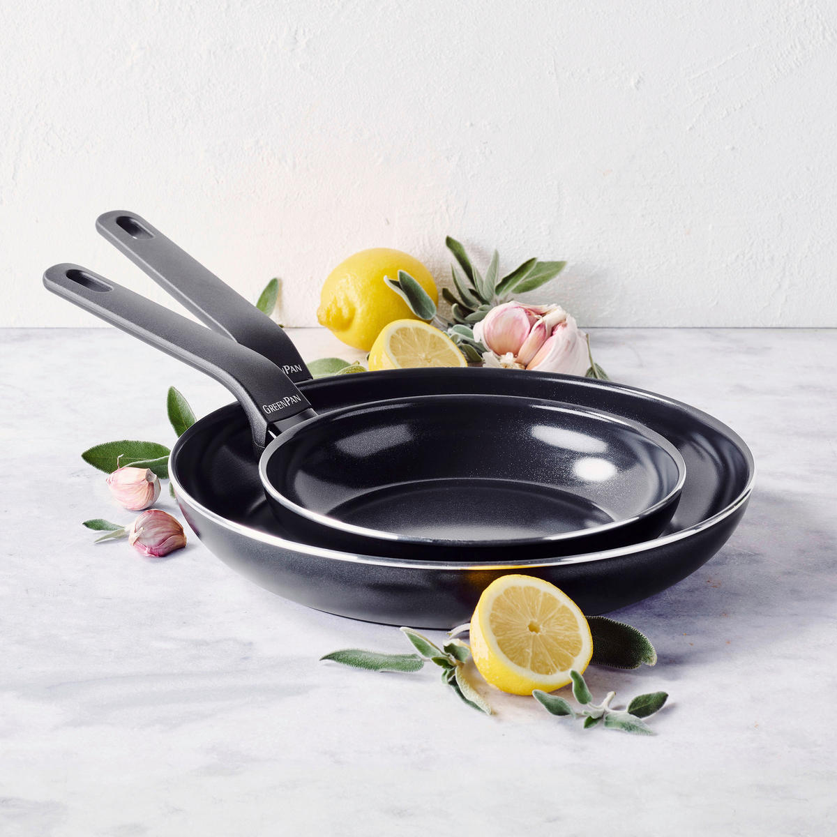 PFANNENSET Savory Aluminium 2-teilig  - Schwarz, Basics, Kunststoff/Metall (20cm//28cmcm)
