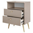 NACHTSCHRANK 50/70/34 cm  - Beige/Messingfarben, KONVENTIONELL, Holzwerkstoff/Metall (50/70/34cm) - Carryhome