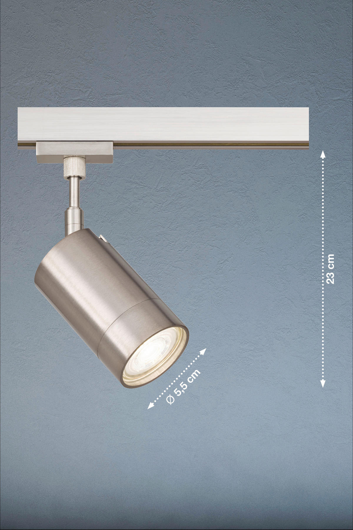 SCHIENENSYSTEM 5,6/20 cm   - Nickelfarben, Design, Metall (5,6/20cm) - Fischer & Honsel