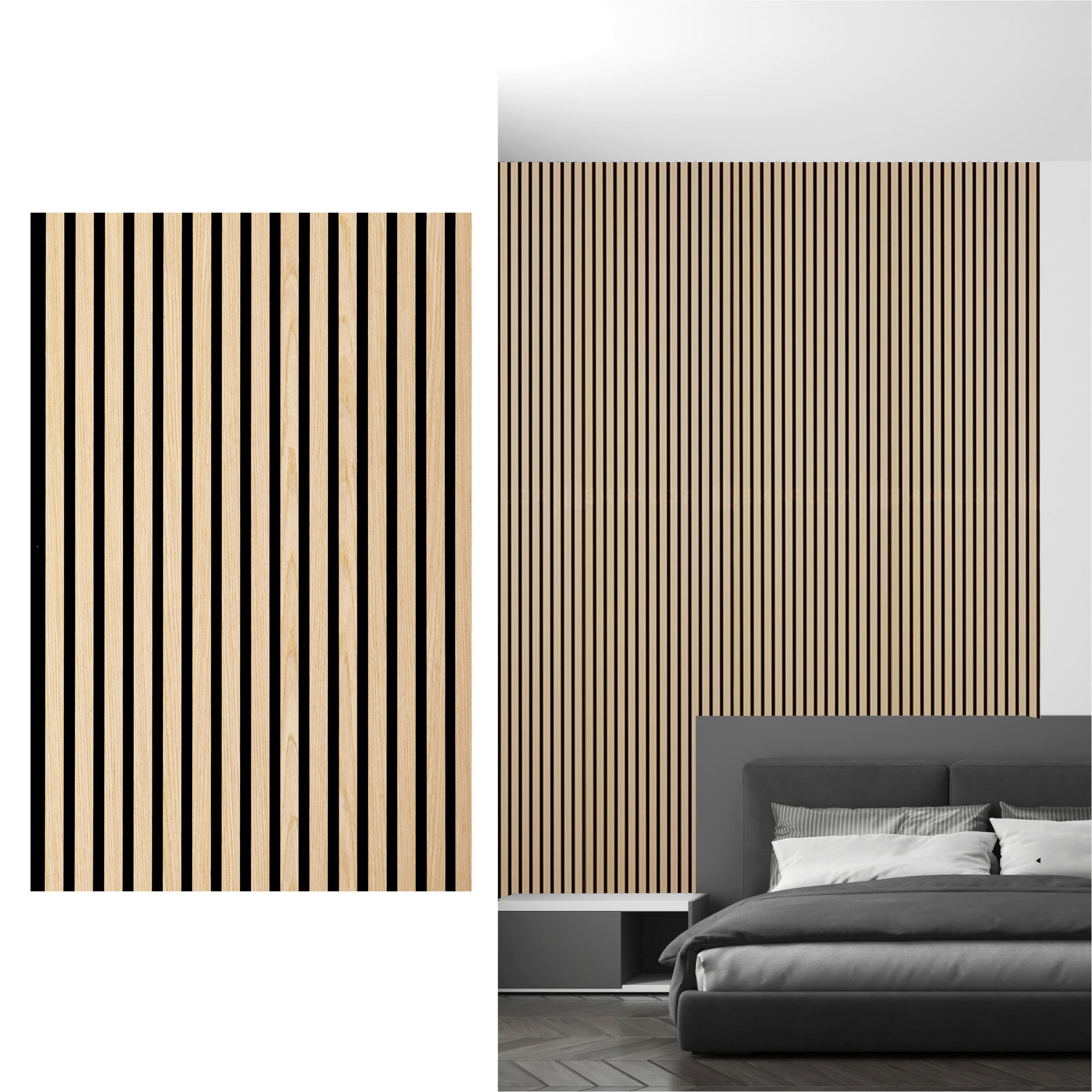 AKUSTIKPANEEL Echtholz Eiche hell Sonido Elements 56/120/1.8 cm  - Eiche Bianco/Eichefarben, Basics, Holz/Holzwerkstoff (56/120/1.8cm) - Novel