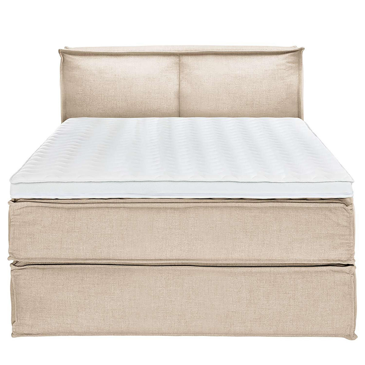 BOXSPRINGBETT 140/200 cm  in Beige  - Beige/Schwarz, Design, Textil (140/200cm) - home24