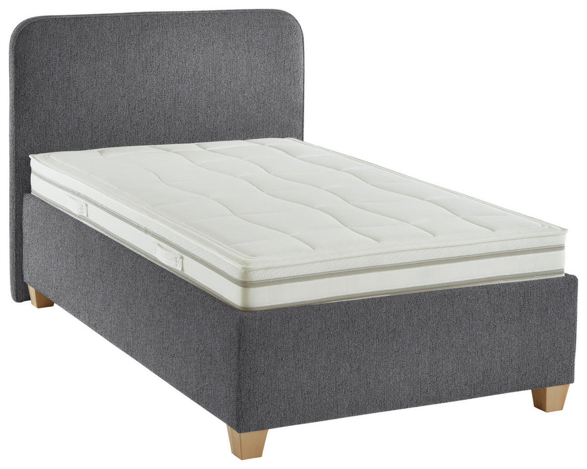 POLSTERBETT 140/200 cm  in Dunkelgrau  - Weiss/Dunkelgrau, Konventionell, Holz/Textil (140/200cm) - Beldomo - Sleep