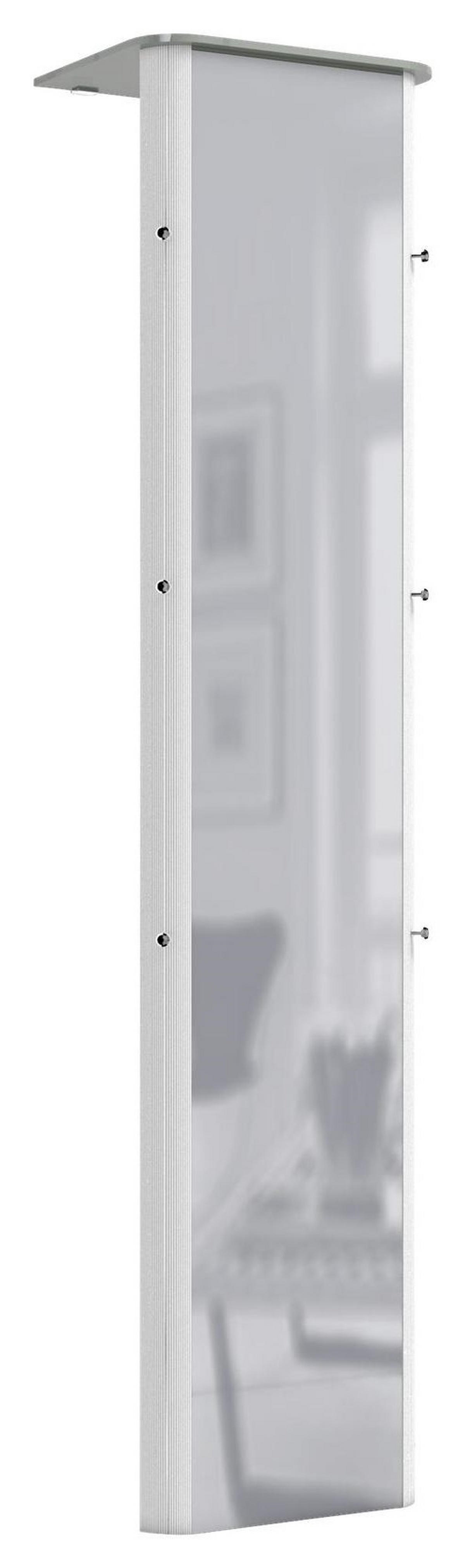 GARDEROBE  in 45/192/35 cm  - Alufarben, Design, Glas/Holzwerkstoff (45/192/35cm) - Moderano
