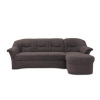 ECKSOFA Greige Mikrofaser  - Greige/Schwarz, KONVENTIONELL, Kunststoff/Textil (232/146cm) - MID.YOU