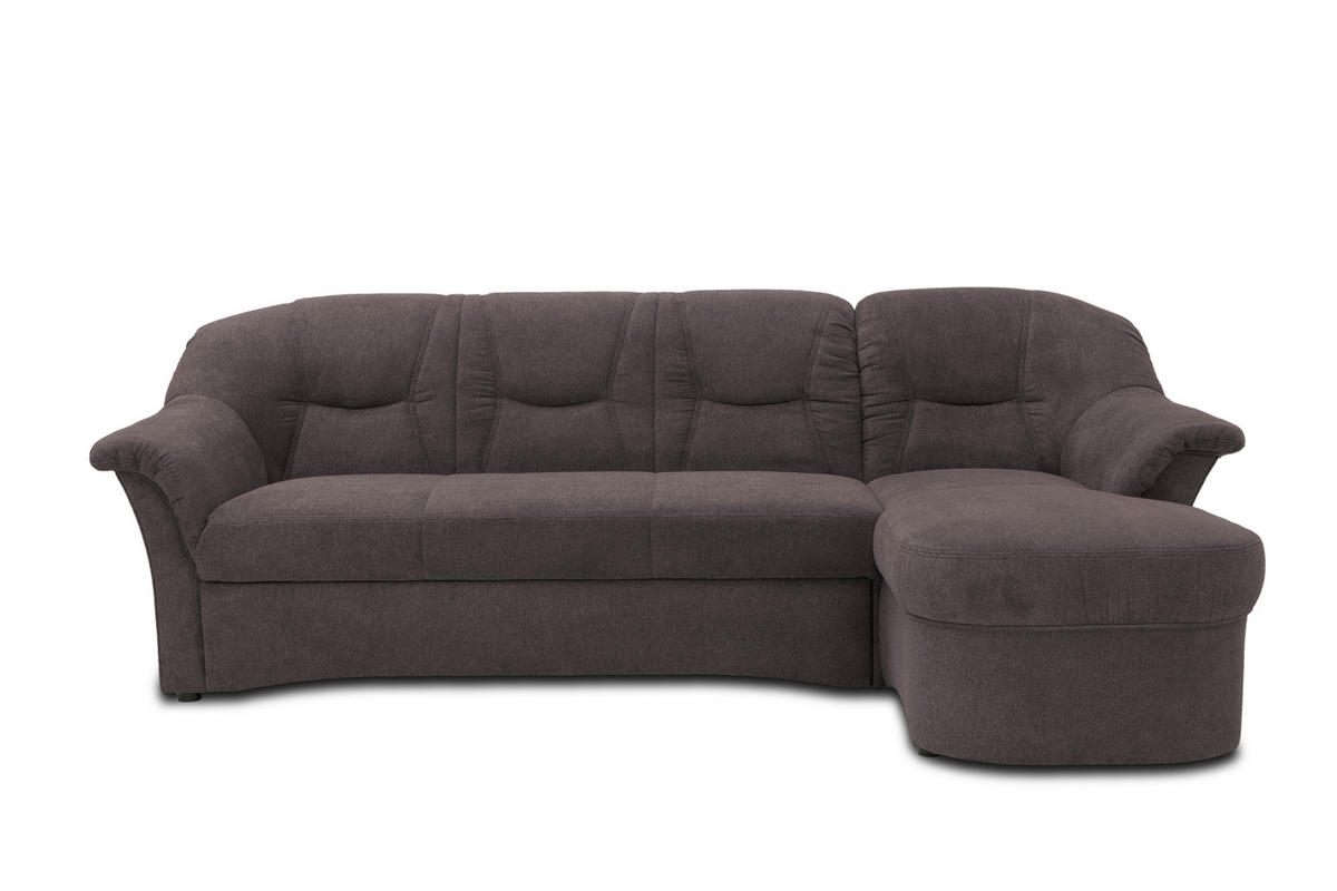 ECKSOFA Greige Mikrofaser  - Greige/Schwarz, KONVENTIONELL, Kunststoff/Textil (232/146cm) - MID.YOU