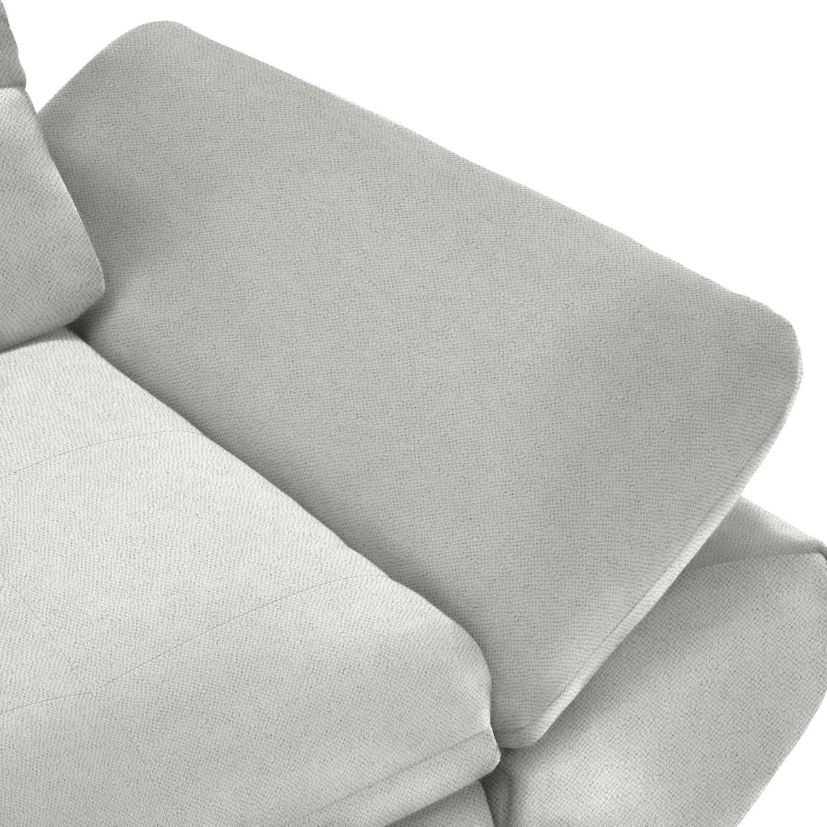 ECKSOFA  in Flachgewebe Weiß  204/341 cm  - Schwarz/Weiß, Design, Textil/Metall (204/341cm) - Xora