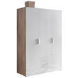 GARDEROBENSCHRANK in 120/185/54 cm - Chromfarben/Eichefarben, Design, Holzwerkstoff/Kunststoff (120/185/54cm) - Xora