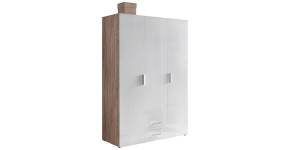GARDEROBENSCHRANK in 120/185/54 cm - Chromfarben/Eichefarben, Design, Holzwerkstoff/Kunststoff (120/185/54cm) - Xora