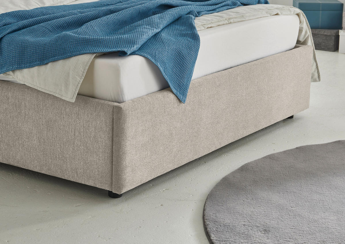 POLSTERBETT 140/200 cm  in Beige  - Beige/Schwarz, Design, Holz/Textil (140/200cm) - Boxxx