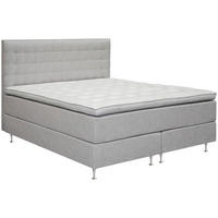 KONTINENTALSÄNG 180/200 cm  i ljusgrå  - aluminiumfärg/ljusgrå, Klassisk, metall/trä (180/200cm) - Cassando
