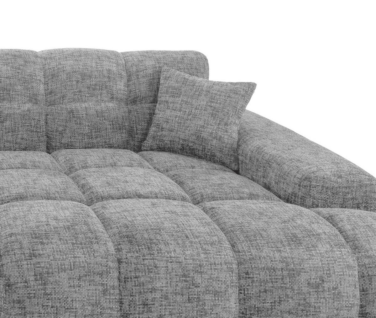 ECKSOFA in Struktur Silberfarben  - Silberfarben/Schwarz, Modern, Kunststoff/Textil (301/152cm) - Livetastic