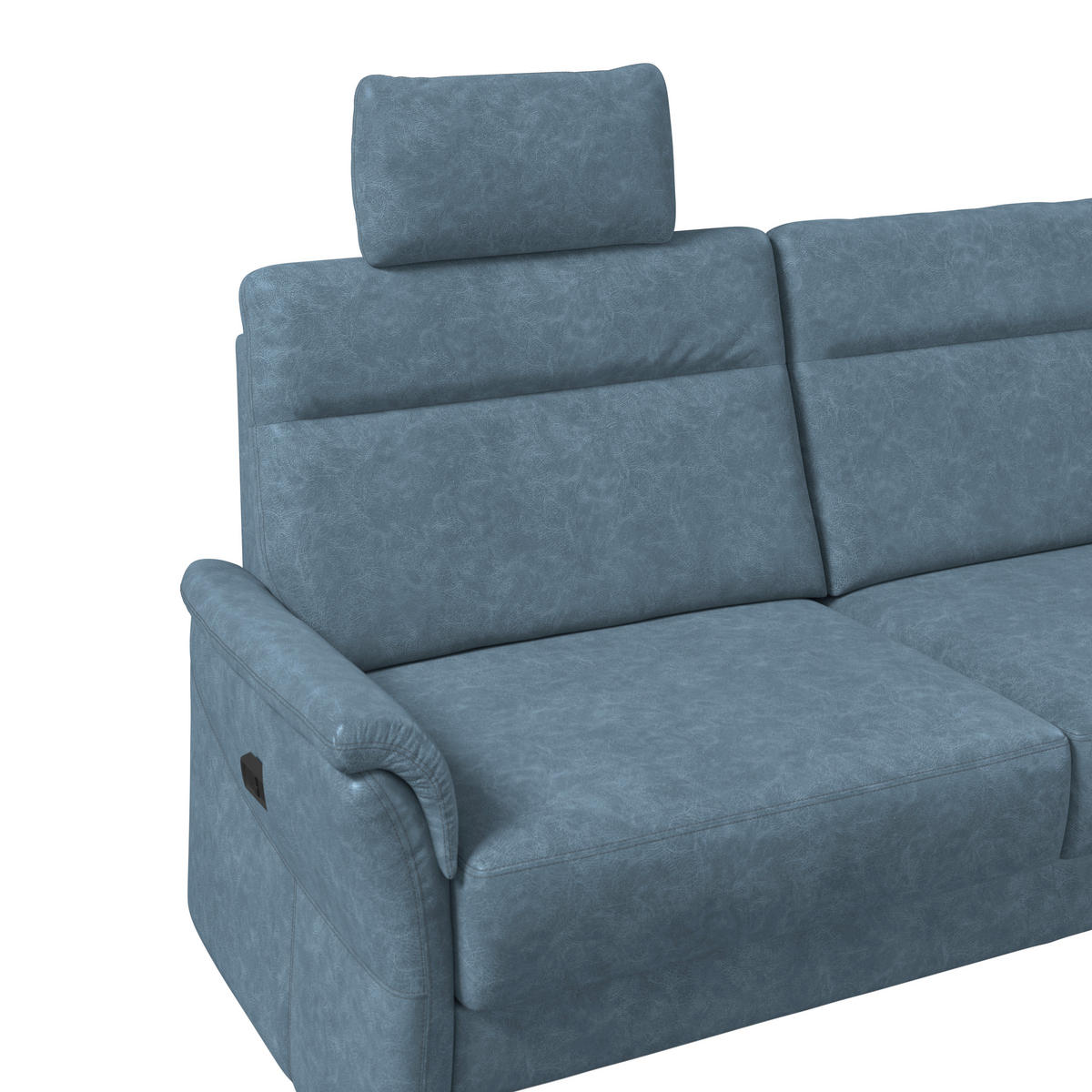 3,5-SITZER - Blaugrau/Schwarz, Konventionell, Kunststoff/Textil (205/98/91cm) - Elegando