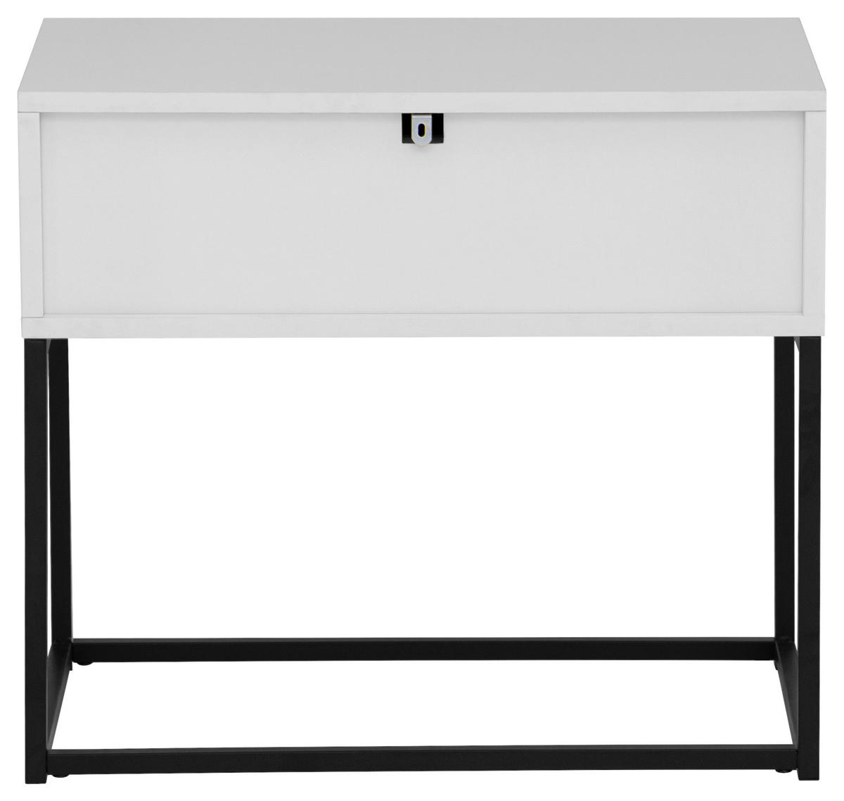 NACHTSCHRANK 59,5/52/38,5 cm  - Schwarz/Weiß, KONVENTIONELL, Holzwerkstoff/Metall (59,5/52/38,5cm) - Boxxx