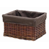 KOŠÍK DO REGÁLU, hnedá - hnedá, Basics, drevo/textil (31/27/18cm) - Ambia Home