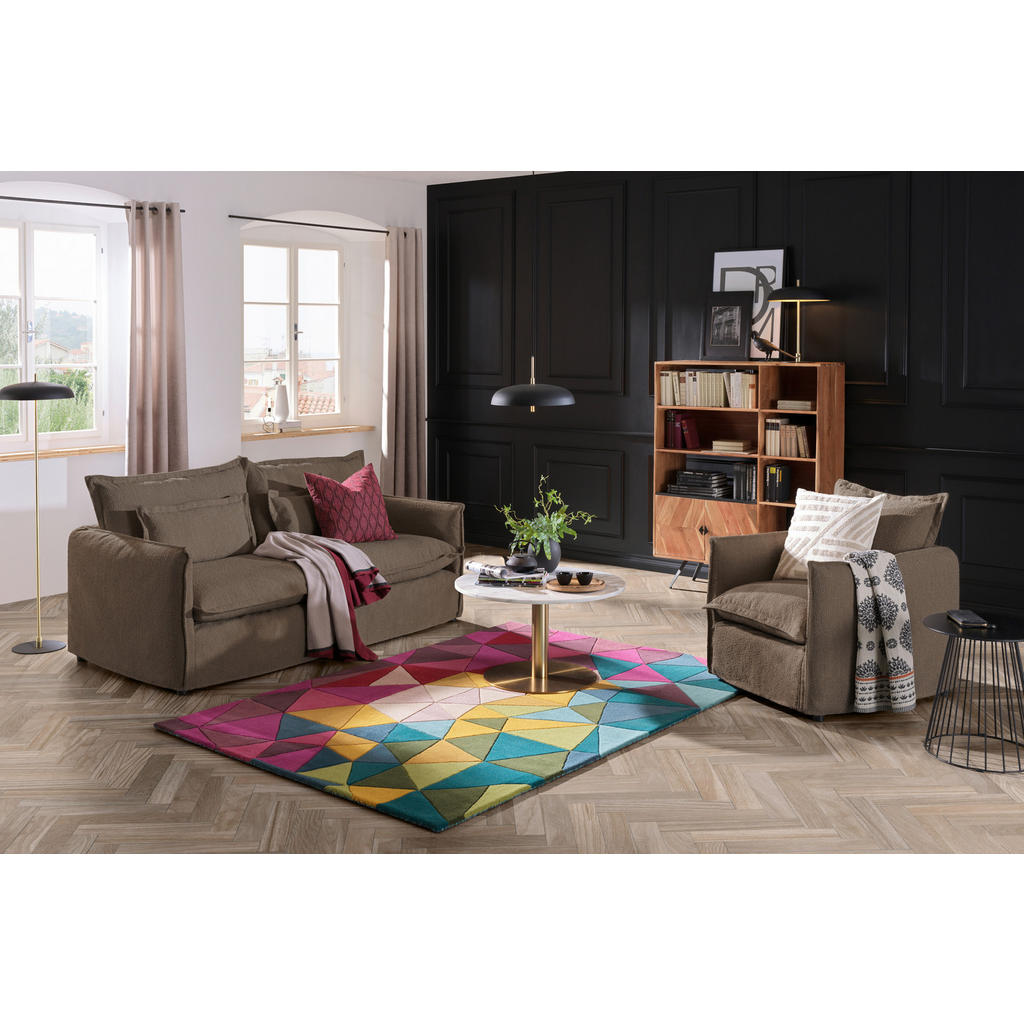 Thumbnail - Livetastic Sofa, Braun, Textil, 2-Sitzer, Füllung: Schaumstoff, Polyester,Polyester, 195x82x98 cm, Made in EU, Rücken ec...