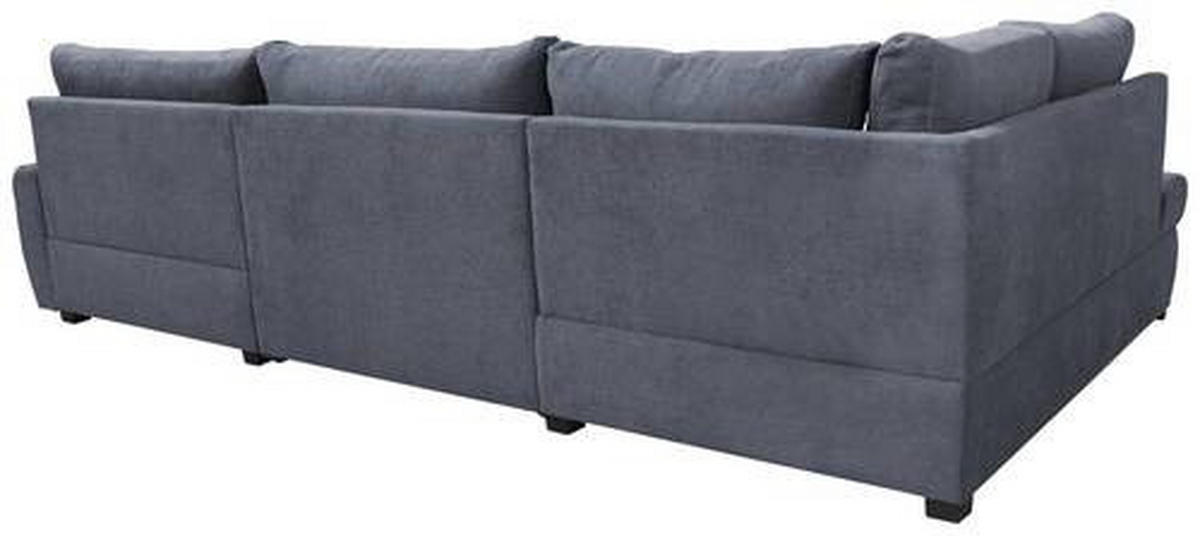 ECKSOFA in Velours Grau  - Chromfarben/Grau, Design, Kunststoff/Textil (173/322/174cm) - Livetastic