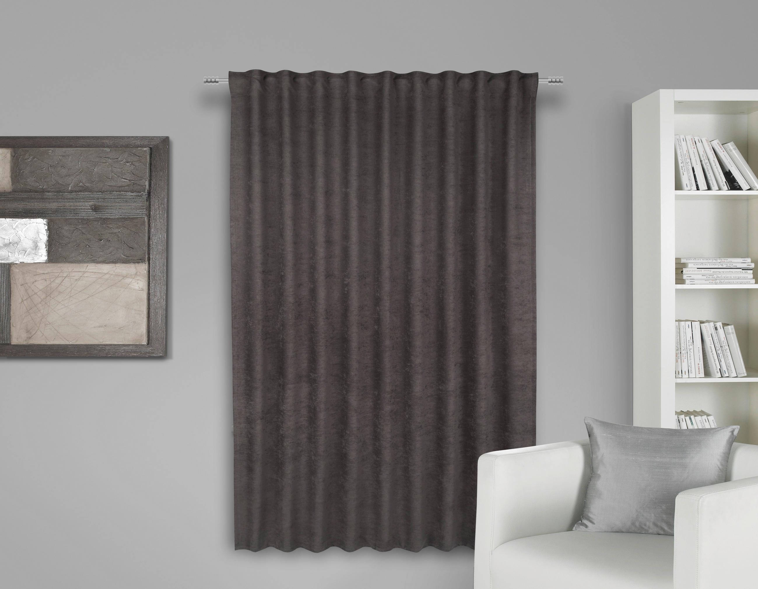 FERTIGVORHANG blickdicht  - Dunkelgrau, Konventionell, Textil (140/175cm) - Esposa