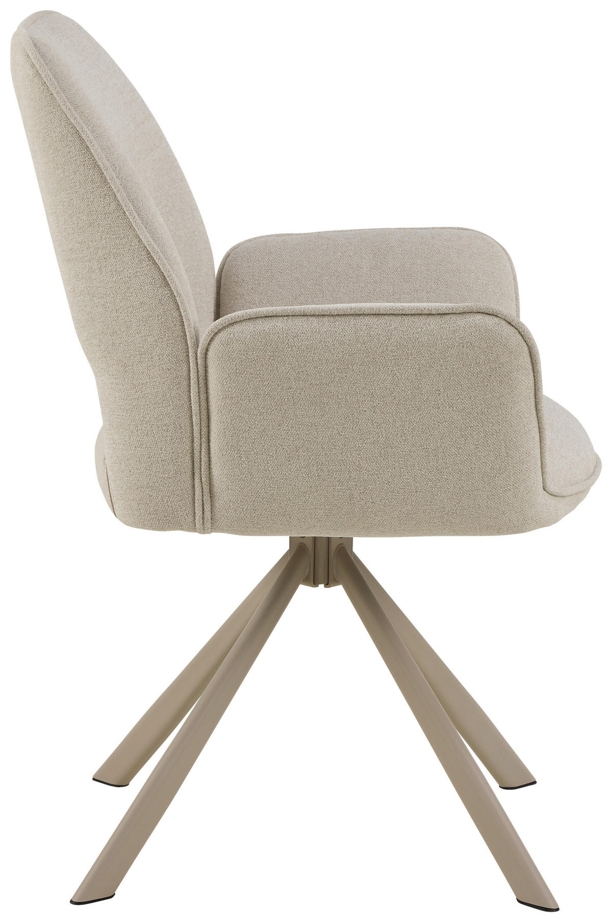 ARMLEHNSTUHL  in Stahl Flachgewebe  - Beige/Grau, Design, Textil/Metall (60/85/63cm) - Ambia Home