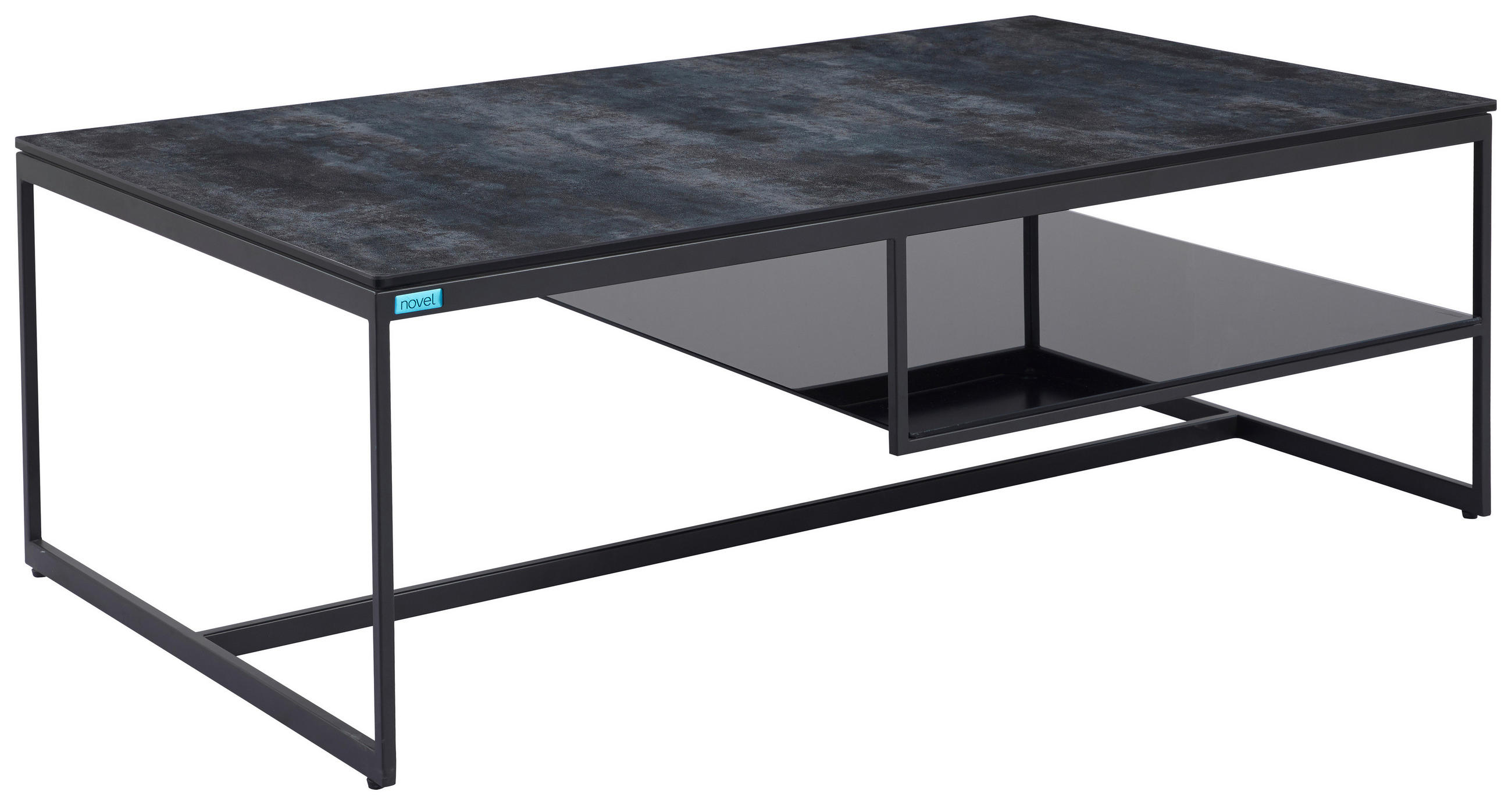 Couchtisch in Metall, Glas, Keramik 120/70/42 cm