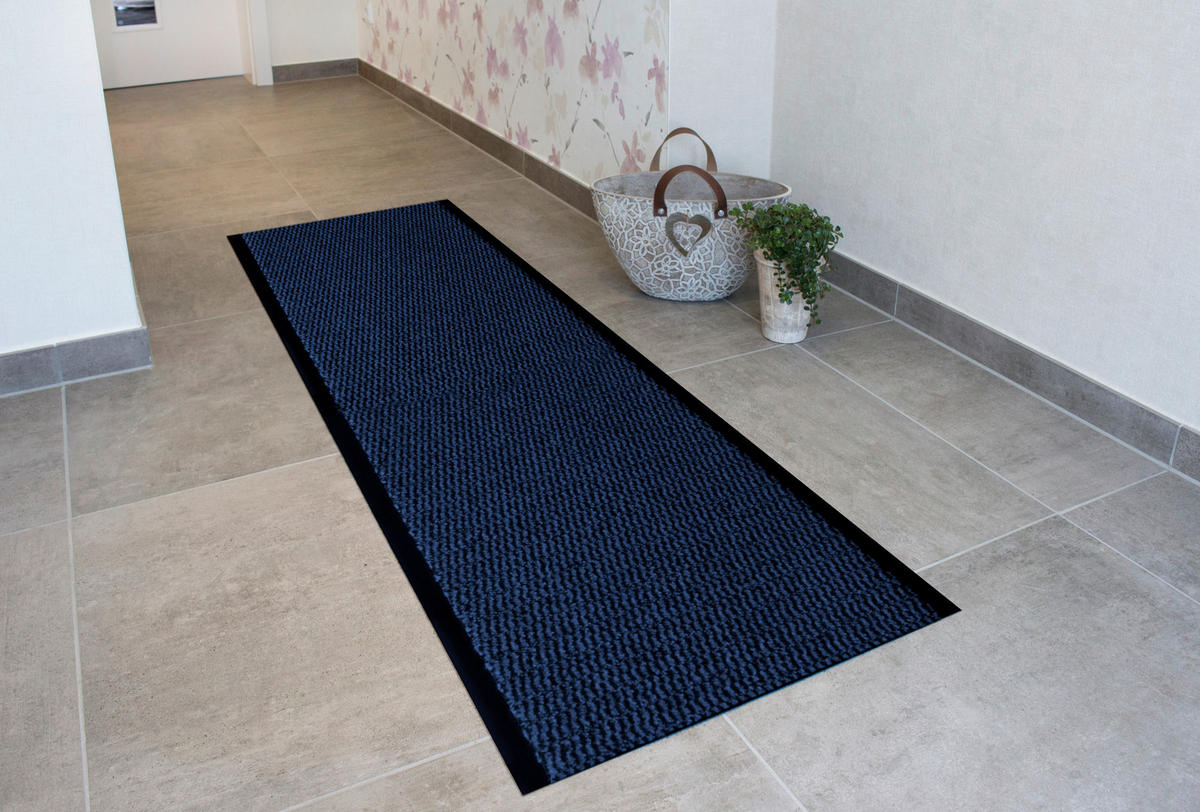LÄUFER 90/300 cm Dunkelblau  - Dunkelblau, Basics, Kunststoff (90/300cm) - Novel