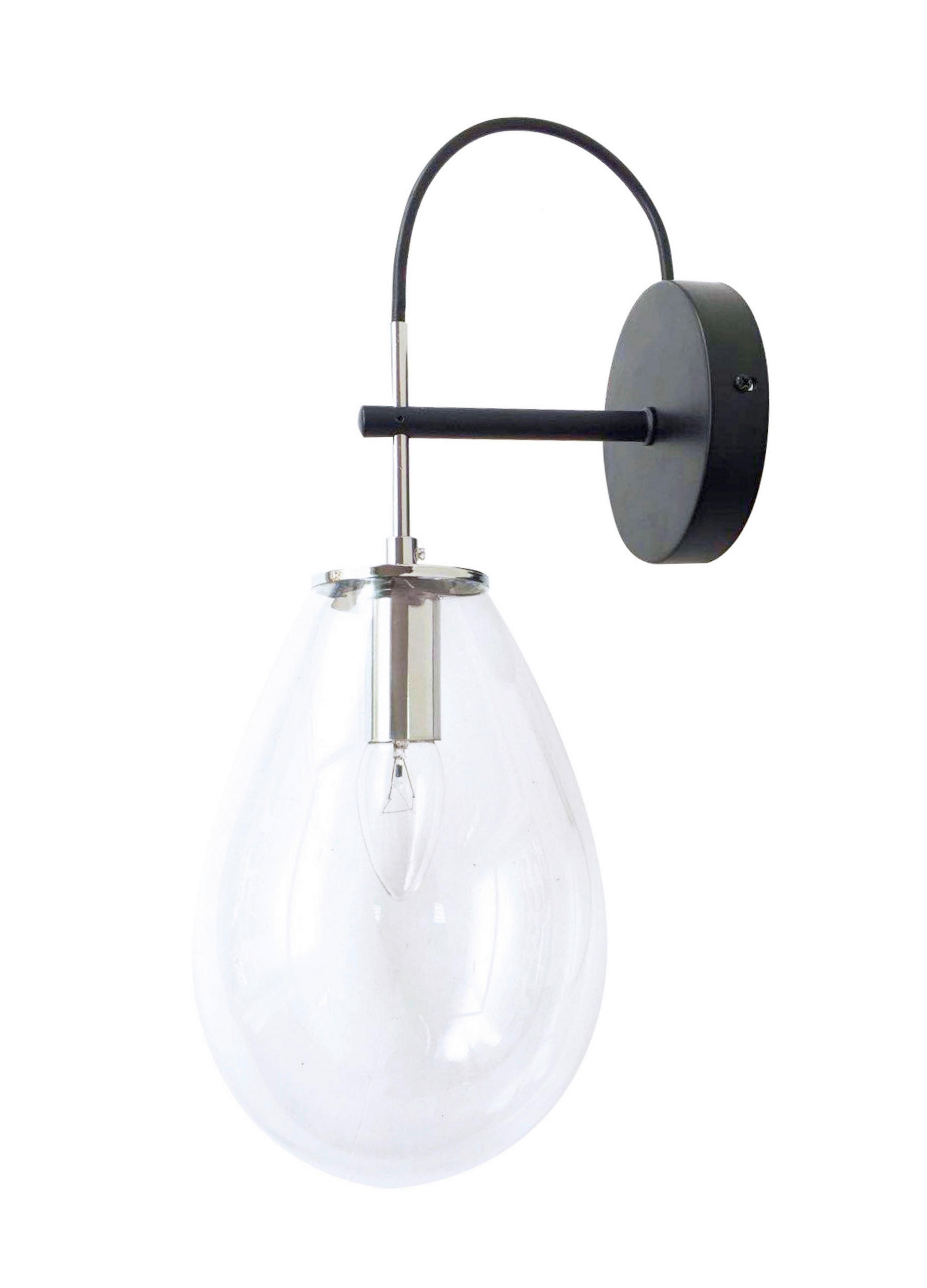 WANDLEUCHTE Fondi 19/19/36 cm  - Schwarz, Design, Glas (19/19/36cm)