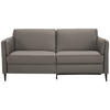 3-SITZER-SOFA in Leder Graubraun  - Graubraun/Schwarz, Design, Leder/Metall (190/84/99cm) - Dieter Knoll