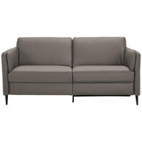 3-SITZER-SOFA in Leder Graubraun  - Graubraun/Schwarz, Design, Leder/Metall (190/84/99cm) - Dieter Knoll