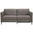 3-SITZER-SOFA in Leder Graubraun  - Graubraun/Schwarz, Design, Leder/Metall (190/84/99cm) - Dieter Knoll