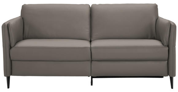 3-SITZER-SOFA in Leder Graubraun - Graubraun/Schwarz, Design, Leder/Metall (190/84/99cm) - Dieter Knoll