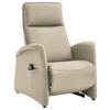 FERNSEHSESSEL in Creme, Naturfarben  - Creme/Schwarz, Design, Leder/Kunststoff (79/114/87-176cm) - Valdera