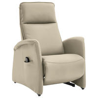 FERNSEHSESSEL in Creme, Naturfarben  - Creme/Schwarz, Design, Leder/Kunststoff (79/114/87-176cm) - Valdera