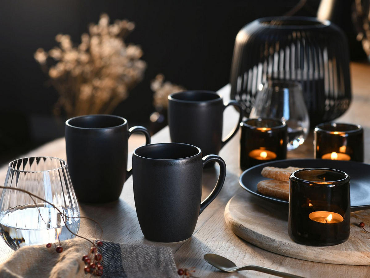 SET KAFFEMUGGAR Soft Touch Black 6 delar  - svart, Basics, keramik (300ml) - Creatable